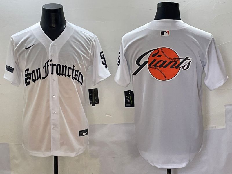 Men 2025 San Francisco Giants Blank White Five generations Joint Name Nike MLB Jersey style 11